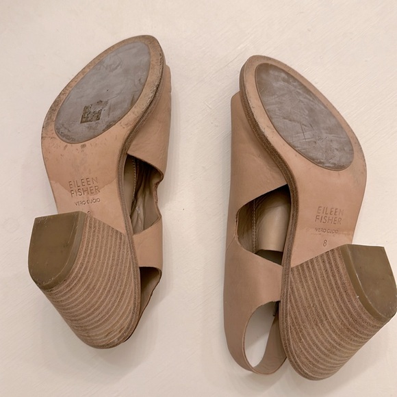 Eileen Fisher Women’s Leather Open Toe Boho Pump Sandal | Size 8